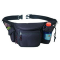 7 Zipper Fanny Pack w/ Bottle Holder, Cell Phone Pouch & Front Flap
